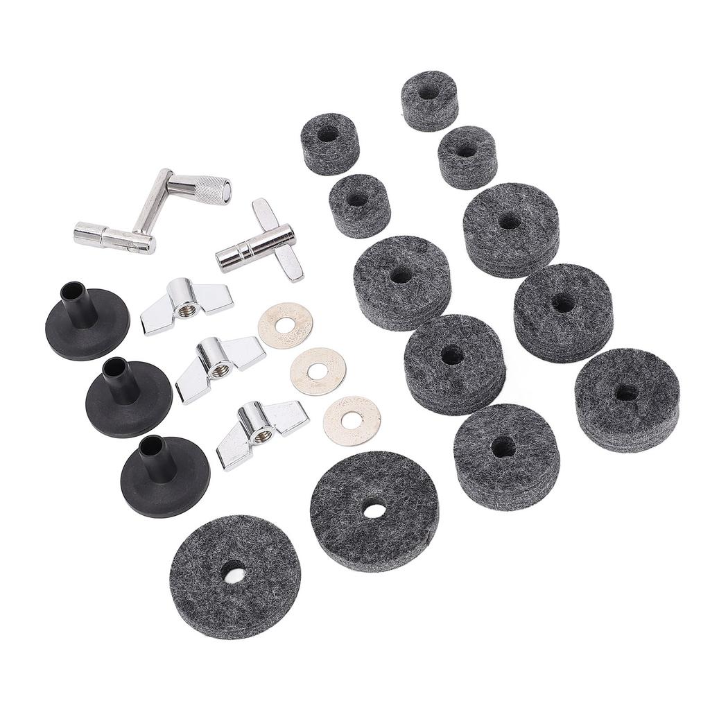 23 Stück Becken Ersatzzubehör Rutschfest 2,5cm 4cm 5cm Filzpads Trommelbecken Hülsen Muttern