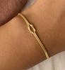 Individuelle Edelstahl PVD Damen Quadrat Schlange Halskette Kette Liebe 14k Gold Knoten Armbänder für Herren