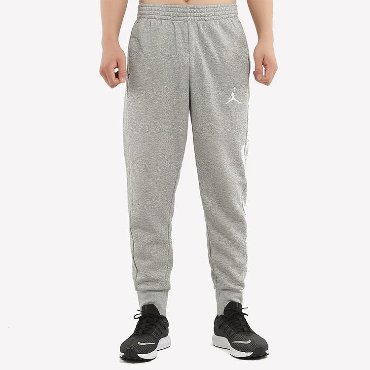 Jordan Flight Fleece Embroidered Logo Joggers Men Bottoms Grey AH3933-064