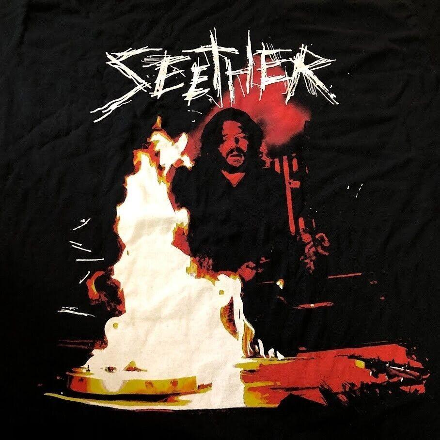 Seether Black Flame Shaun Morgan Tour Cotton Black Unisex tee All Sizes YA1314 Unisex T-Shirt XXXXL