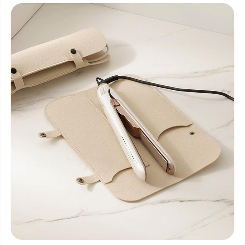 Sac de Rangement en Feutre pour Fer à Boucler Portable Résistant à la Chaleur Housse pour Fer à Boucler Tapis Isolant pour Fer à Boucler Organisateur Anti-Poussière