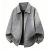 Autumn and winter jacket men's new ruffian handsome trendy brand American lapel pu leather jacket velvet men's top coat