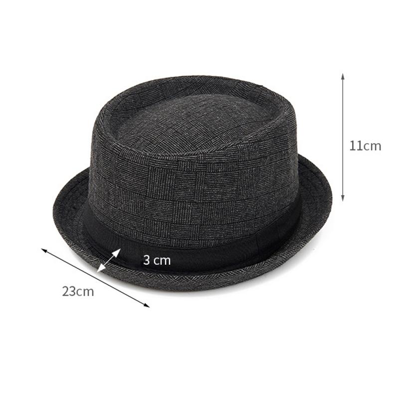 Autumn Winter Men's British Retro Jazz Hat Bowler Hat Women's Plaid Gentleman's Hood