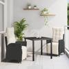 VidaXL Set of 3 Garden Chairs Black Poly Rattan 3380526