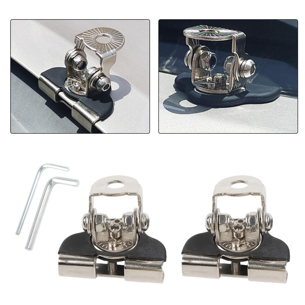 Stainless Steel Car Hood Light Bracket Pair 2PC Adjustable Set to Fit Most LED Light Bars and Strips for Enhanced Visibility