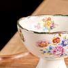1PC Exquisite Bone China Cake Plate European Afternoon Tea Fruit Dish Tall Ceramic Ice Cream Bowl Kitchen Ceramic Tableware