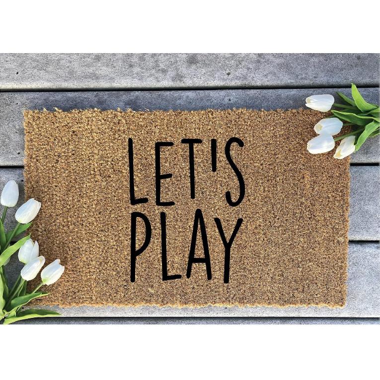 Mini Playhouse Coir Doormat Let s Play - Kids Welcome Mat Non Slip Floor Mat for Home Bathroom Kitchen Entrance 16 x 24 inch