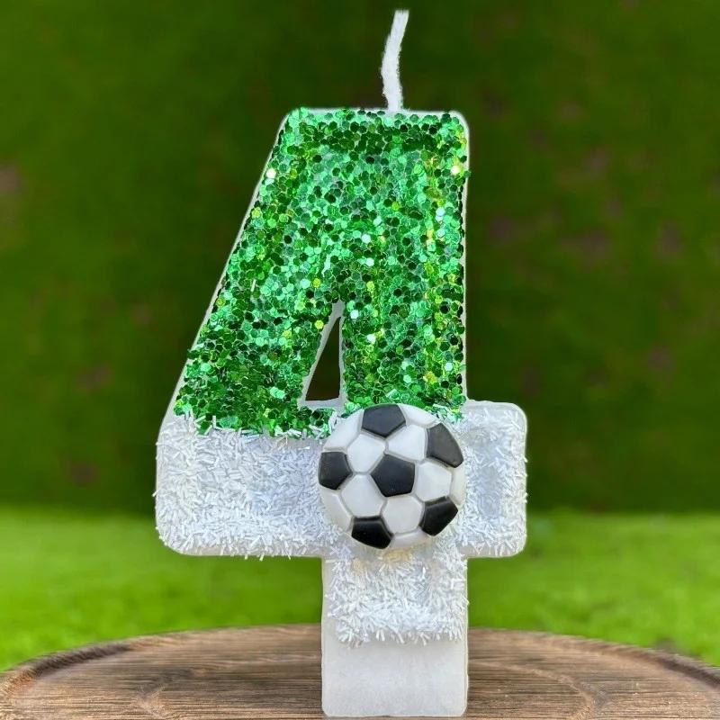 Creative Football 0-9 Number Birthday Candle Children Cake Decoration Gifts For Boy Halloween Party Memories Candle