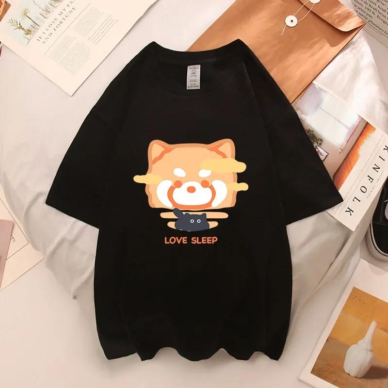 Rock Puppy Couple Clothing Rabbit Kawaii Women's T-shirt Y2k Fashion Blouse Harajuku Streetwear Cat Print Tops Women Clothing
