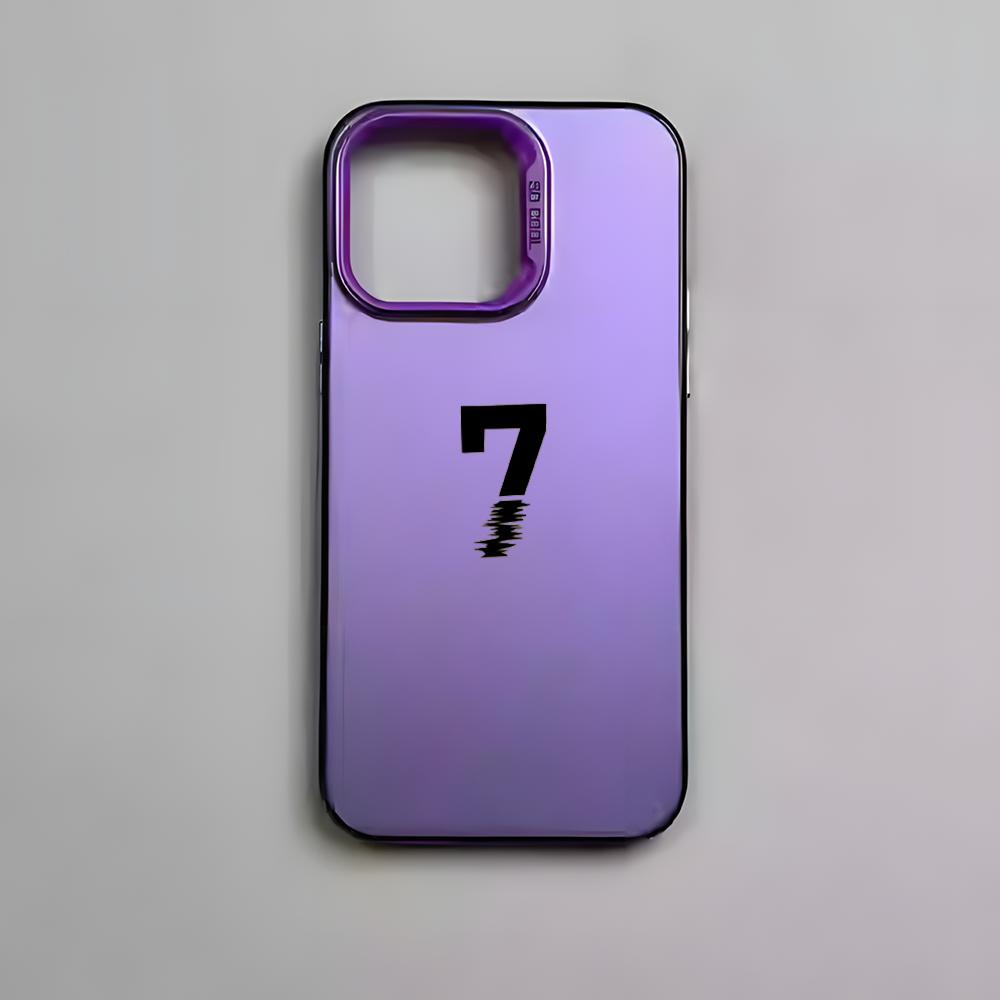 

Black Number 7 Phone Case For iPhone 17 16 15 14 13 12 11 Pro Max Air Colorful Matte Laser Aurora Shockproof Phone Case iPhone 12