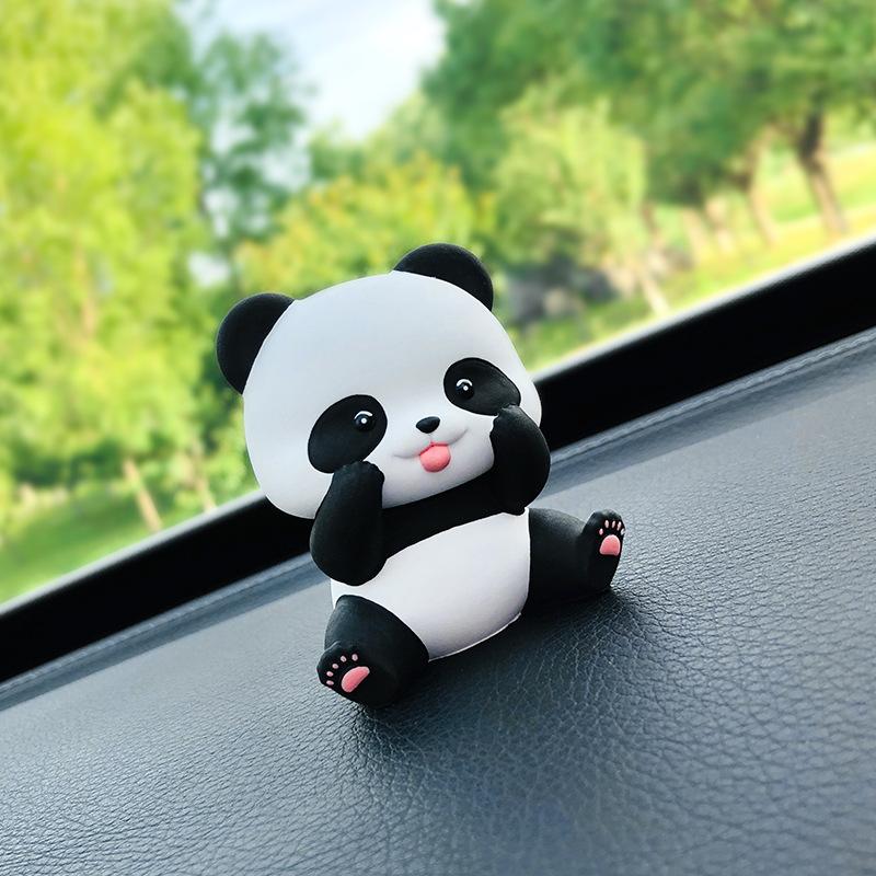 New Car Ornaments, Cute Panda Doll, Car Aromatherapy Perfume, Center Console Decoration, Cartoon Car Aroma Diffuser Stone
