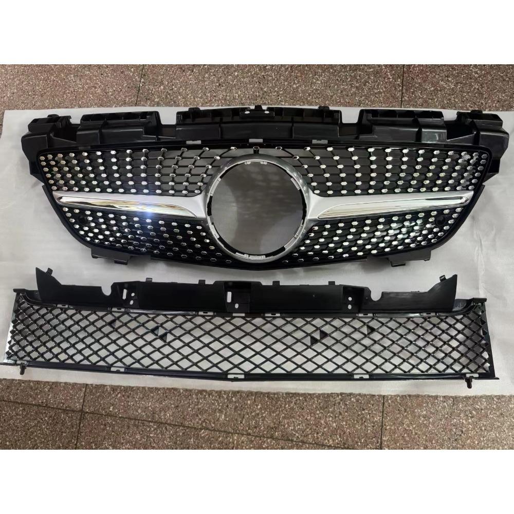 For Mercedes R172 SLK 2011-2015 Front Bumper Grille Mesh Diamond GT Style ABS Plastic Car Styling Tuning Accessories