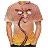T-shirt da uomo Divertimento Estivo Stampa 3D Animali Giraffa Casual Street Manica Corta