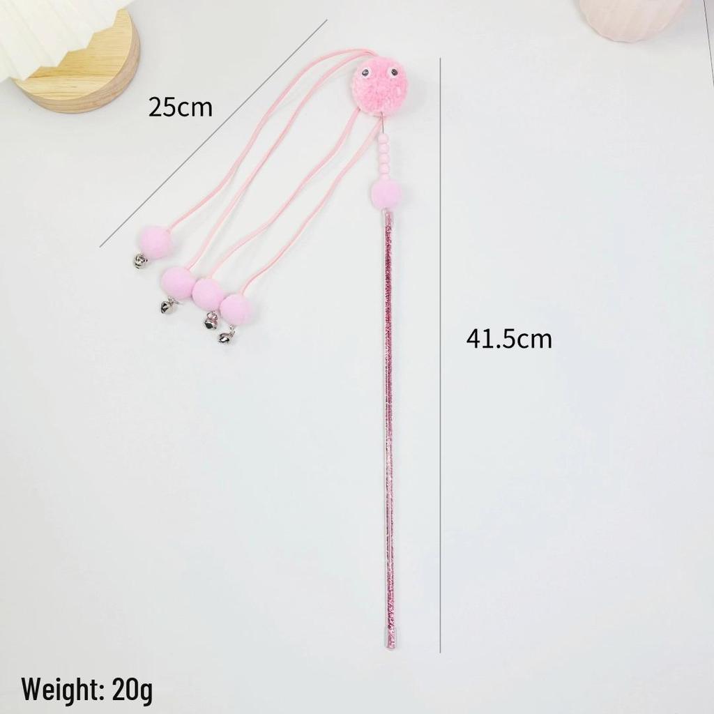 Little Monster Fairy Cat Teaser Toy - Bite-Resistant Long Handle Monster Flower Stick