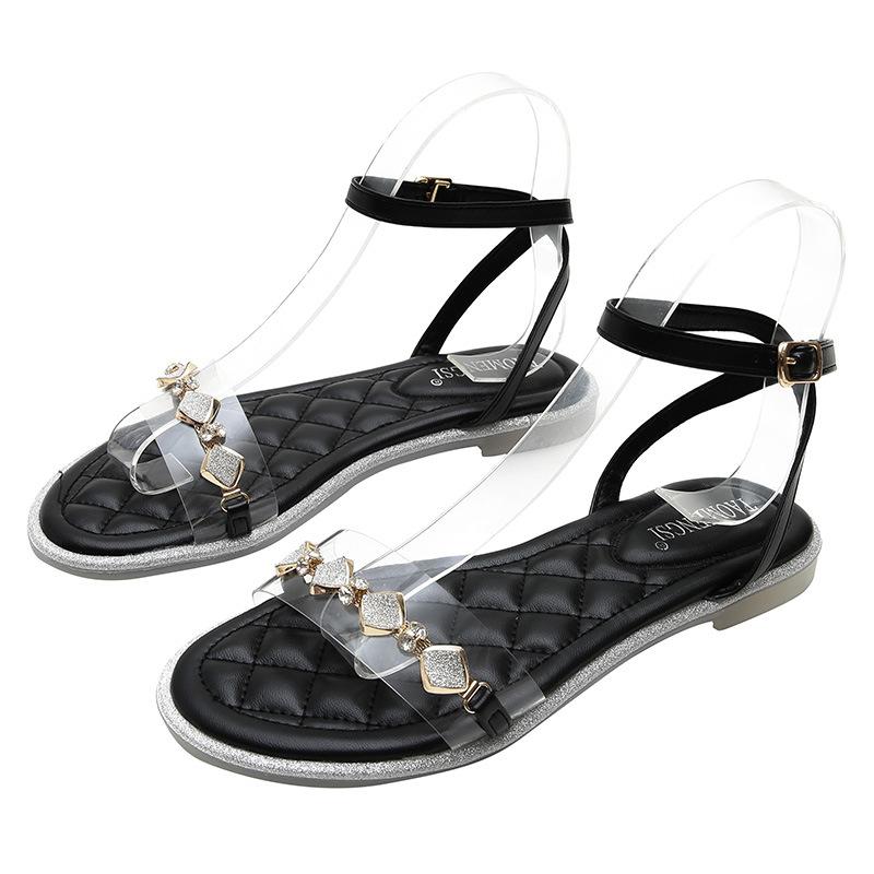 Sandály Fairy Wind Dámské Nové letní svrchní oblečení Sandály Dámské Prodyšné ploché římské sandály Dámské boty velké velikosti