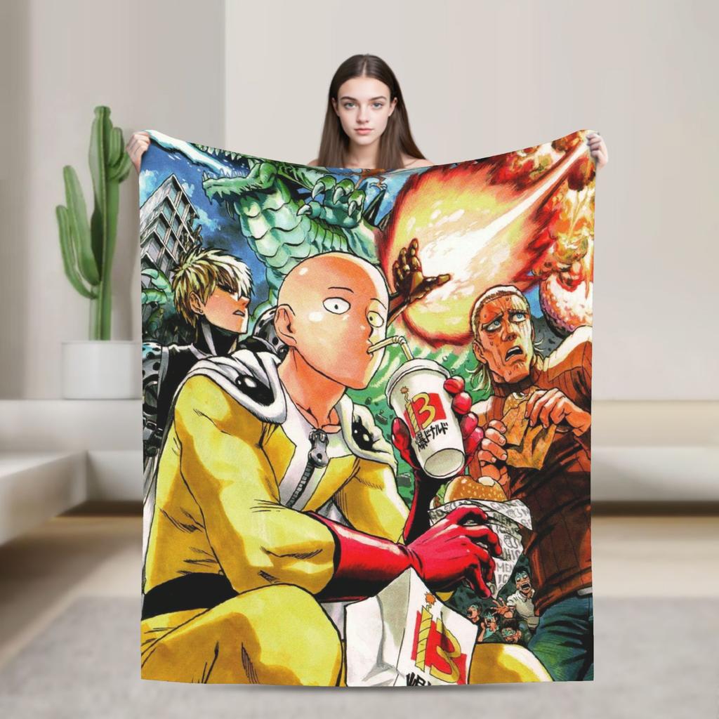 Garou's Evolution Blanket OnePunchManS Anime Wool Funny Breathable Throw Blankets for Coverlet Winter