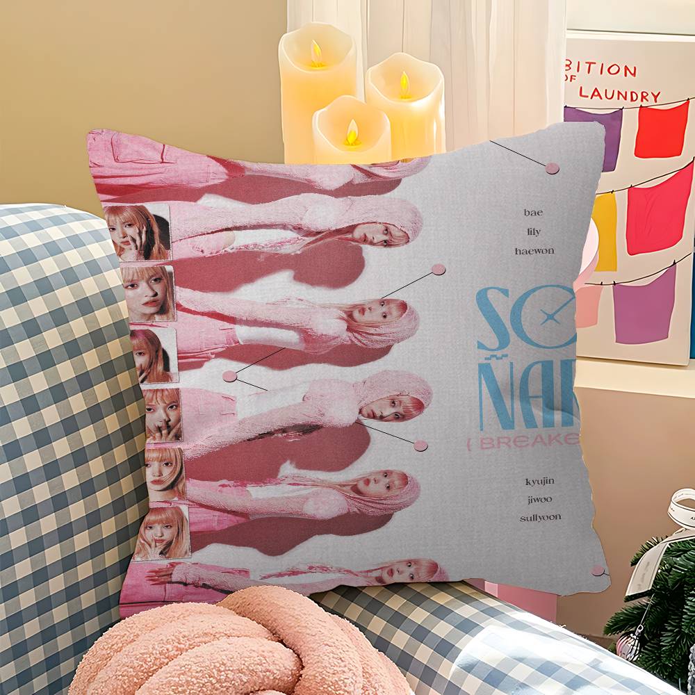 Kpop A-Aespa Pillow Cover Sofa Cushion Cover Home Room Decoration Children Gift