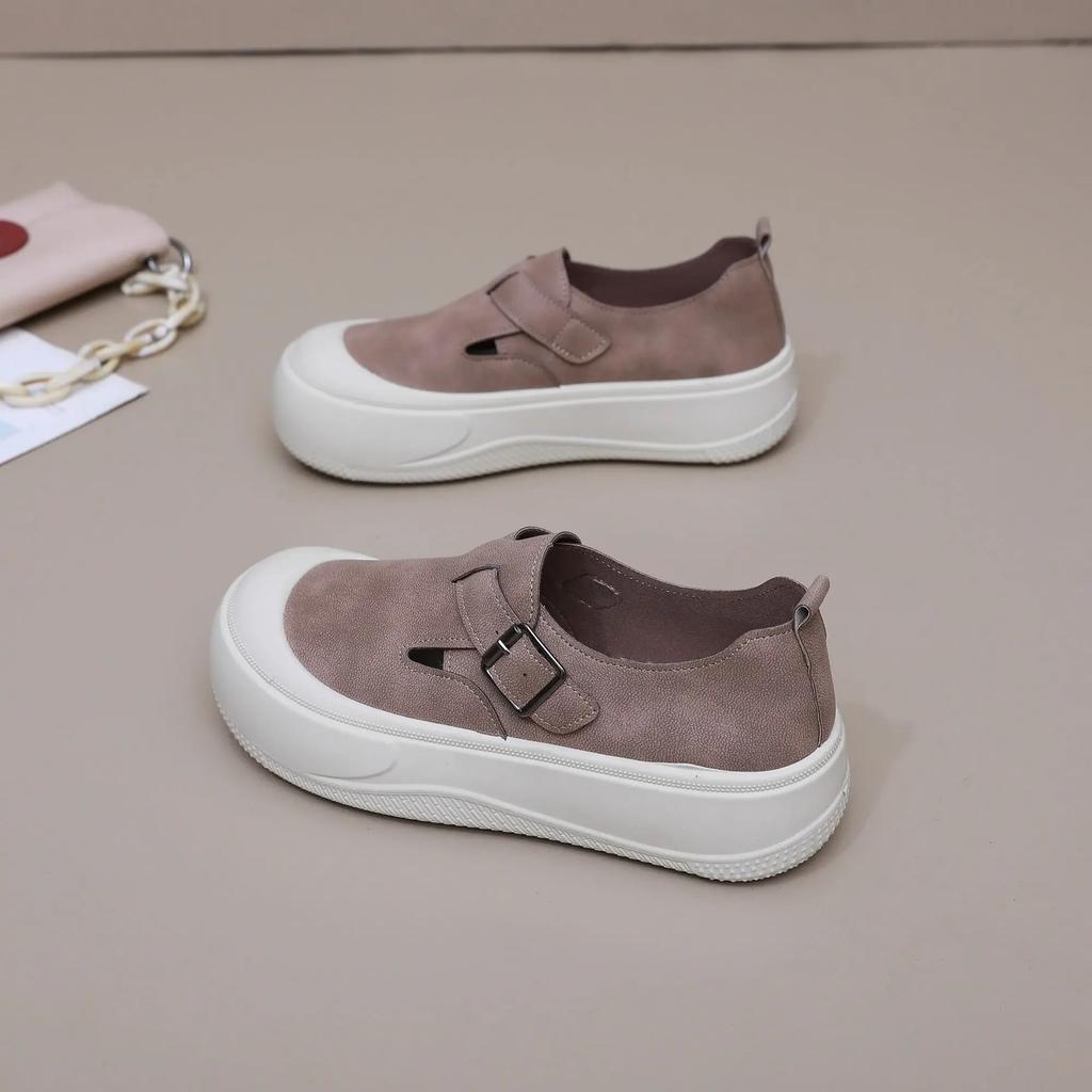 Fashion Round Toe Slip On Shoes for Women Casual Trends 2025 Vulcanized Shoe Original 39 Korean Designer Luxury Deals New Woman Footwear
