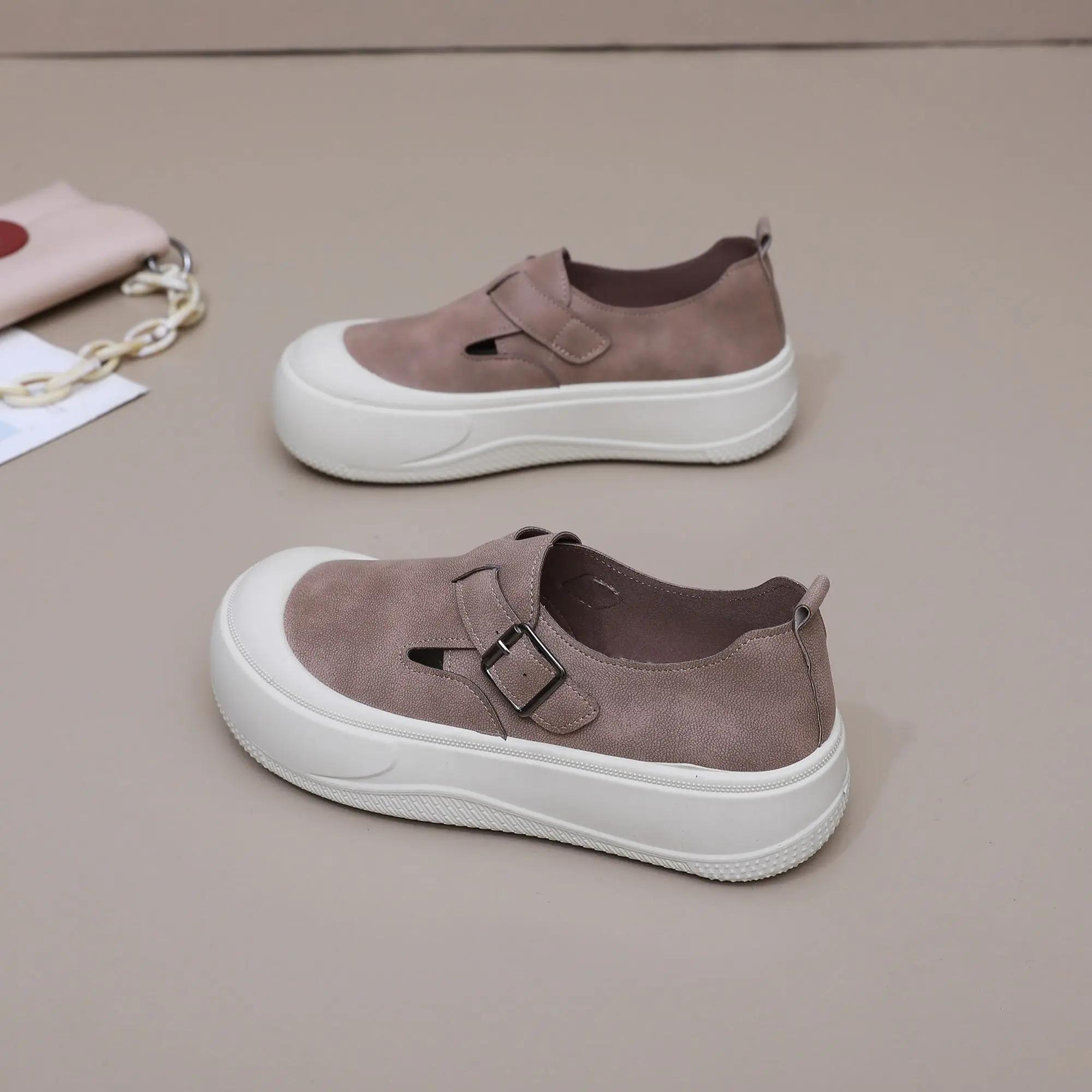 

Модные туфли-слипоны с круглым носком для женщин, повседневные тренды 2025, вулканизированная обувь, оригинал 39, корейский дизайнер, роскошные предложения, новая женская обувь 41