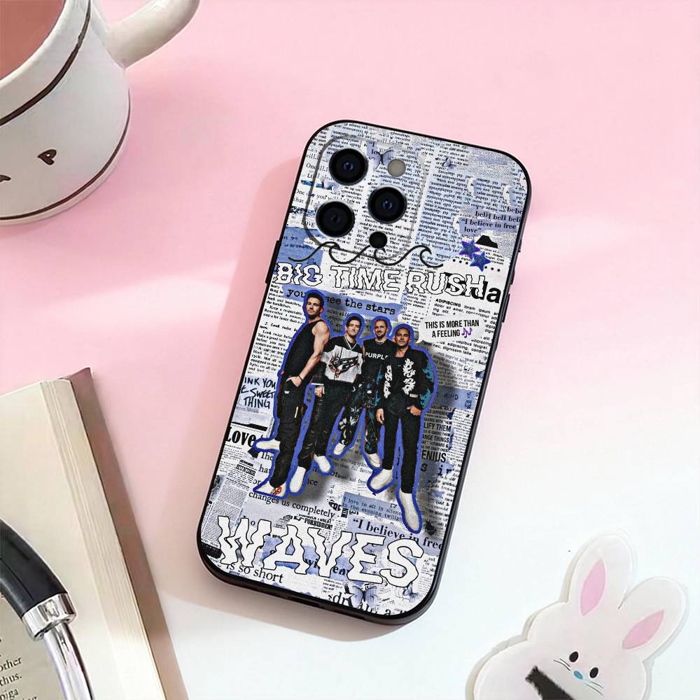 BTR B-Big Time R-Rush   Phone Case For iPhone 17,16,15,14,13,12,11 Plus,Pro Max,Soft Silicone Black Cover