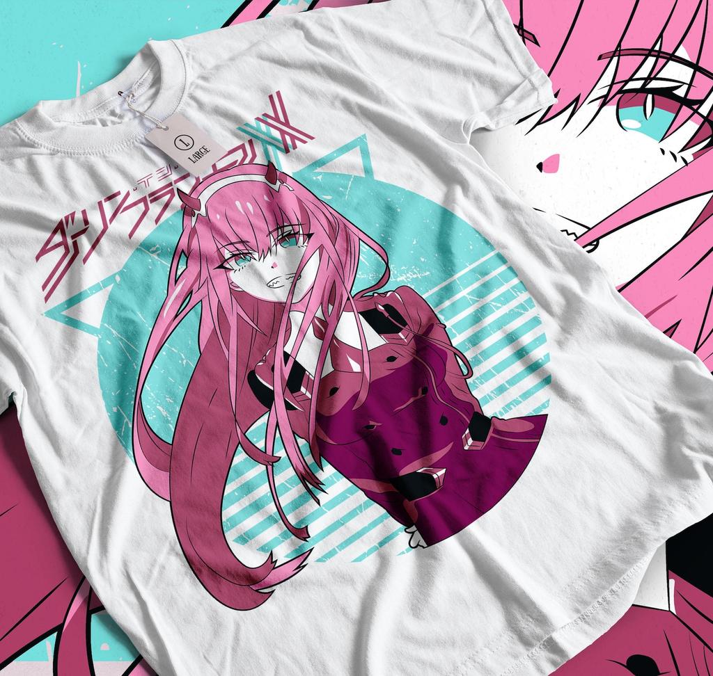 Unisex Darling Waifu Material Anime T-Shirt, Zero Two Anime Woman Shirt