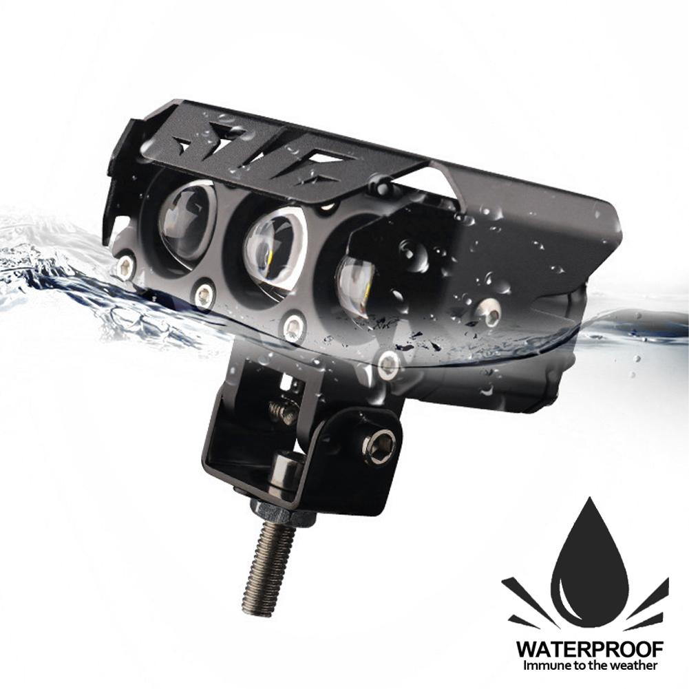 120W Car Motorcycle Headlight LED Work Light Dual Color Hi/Low Beam Spotlight 3 Lens Flashing Fog Lamps 12V 24V White/Yellow