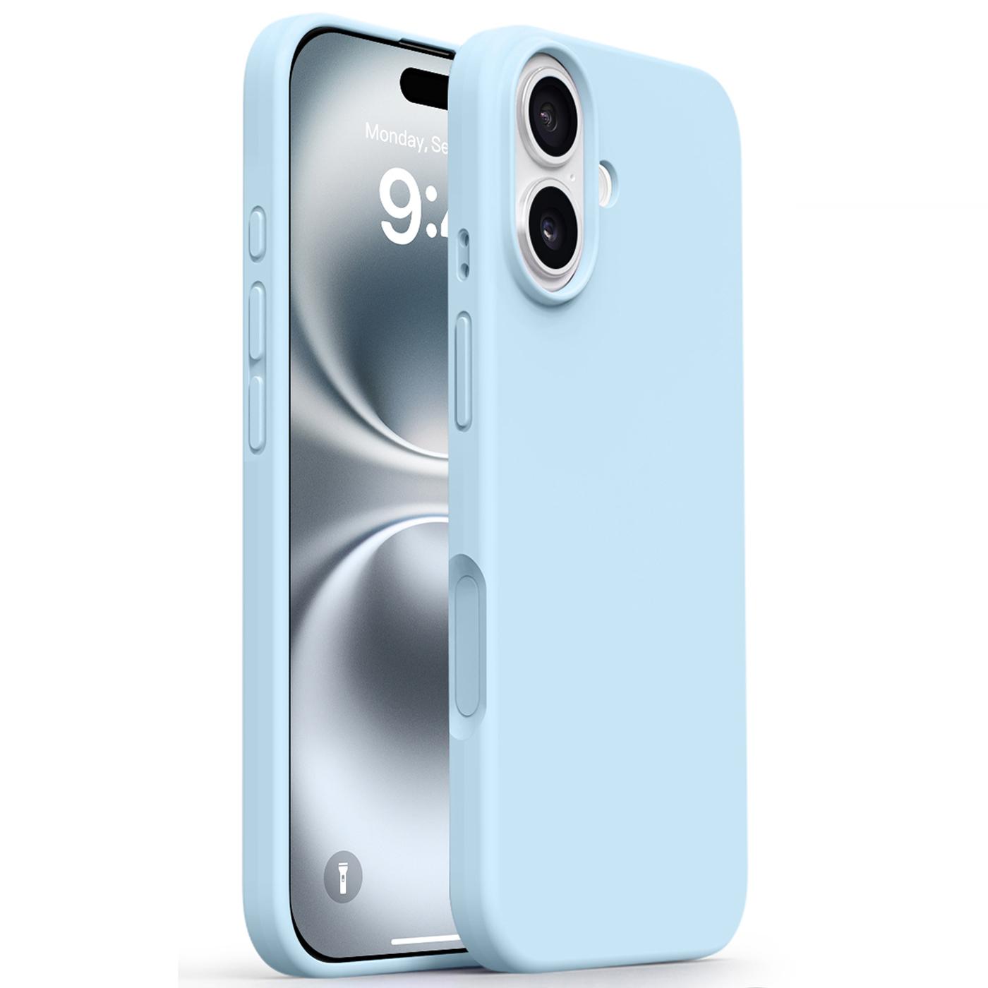 For iPhone 17 Case Soft Microfiber Lining Liquid Silicone + PC Phone Cover A