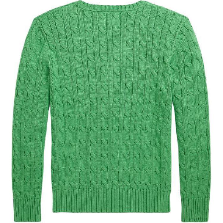 Polo Ralph Lauren Sweater Ss24 Solid Color Logo Embroidery Cable Knit Long Sleeve Kids sweater Green CWPOSWEY6820491-300