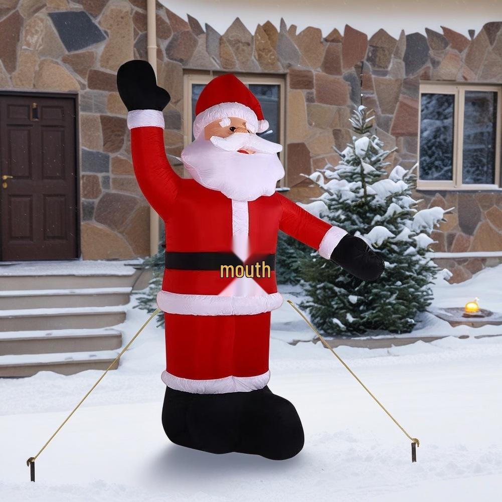 Трансграничный Надувной Светящийся Санта Клаус Рождественское Украшение UL (US domestic)