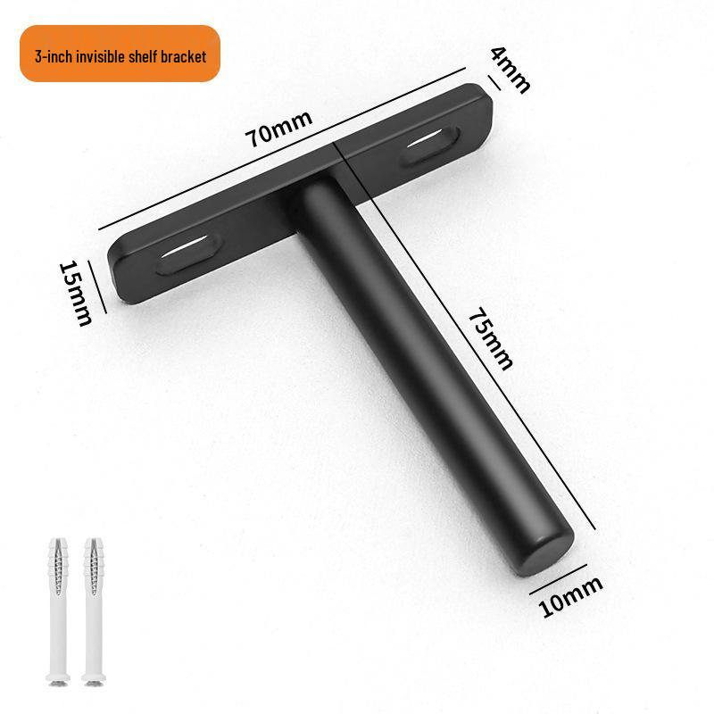 T-Shaped Invisible Shelf Bracket: Wall Mount Bookshelf & Storage Support.