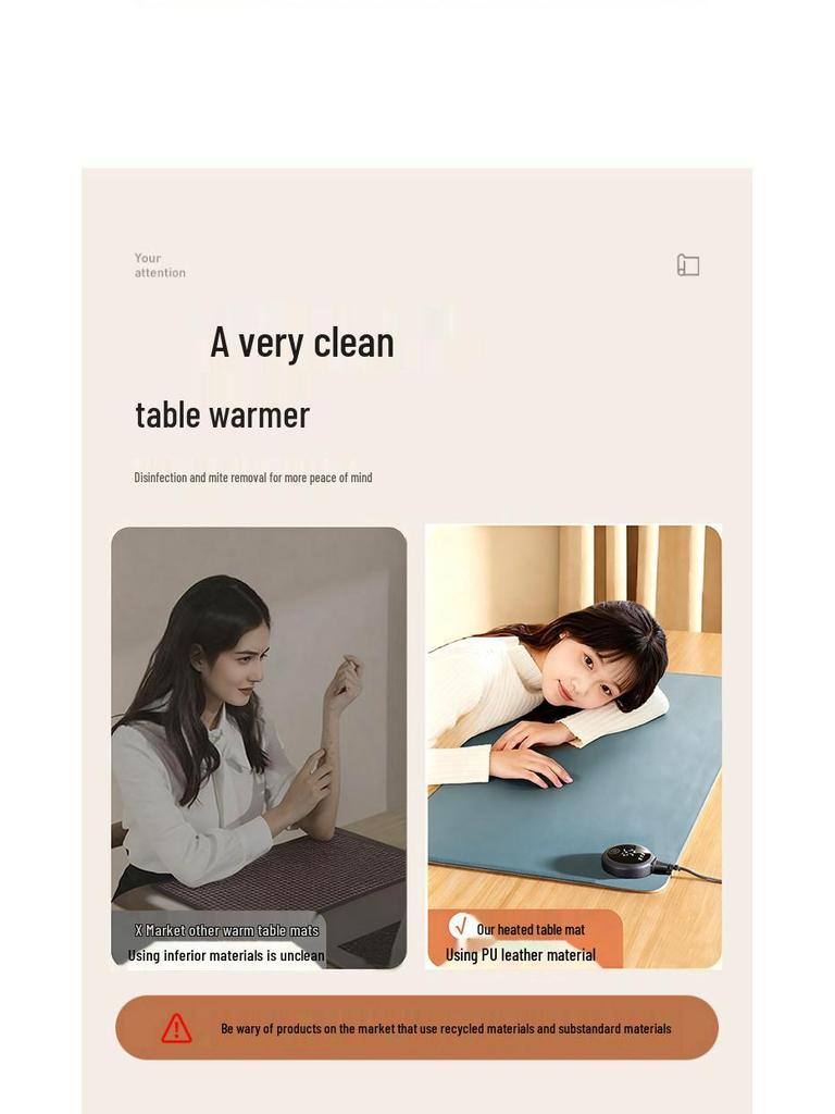 Electric Heating Desk Pad - Warm Mouse Pad for Office & Student Use