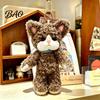 Soft Polyester Cat Pendant Plush Pendant, Cute Fuzzy Curly Kitten Charm, Decorative Keychain Stuffed Animal Backpack Gift for Lovers Bags