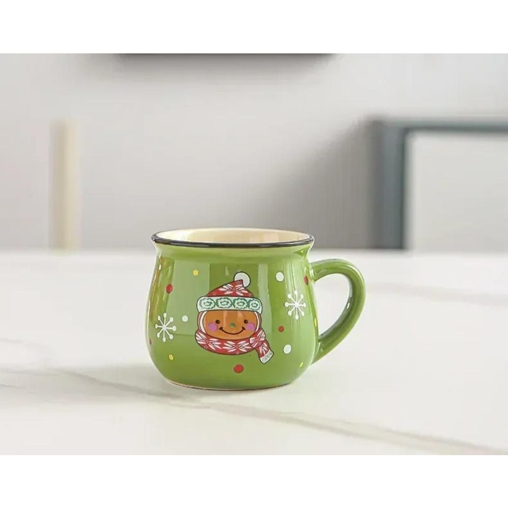 

Каваи Новые Рождественские Кружки Керамические Чашки Фигурки Санта Клауса Лося Креативный Подарок Для Офиса Дома Чашка Для Молока Кофе Чая Пара 101-200ml зелёный