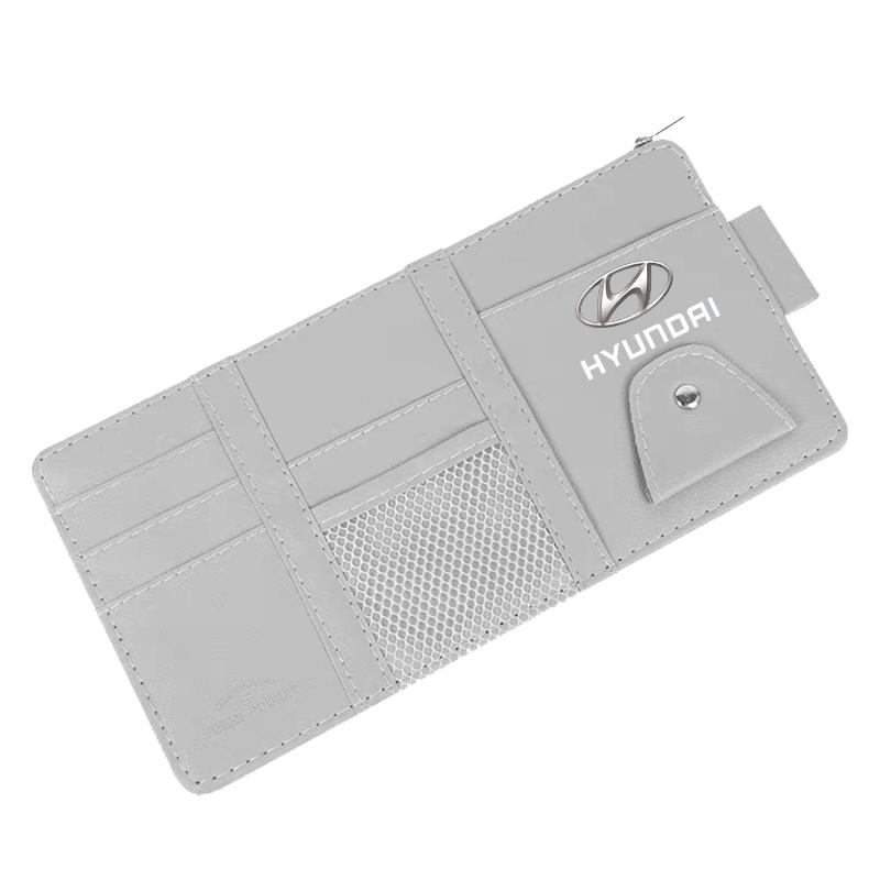 Car Sun Visor Point Type Multi-function Storage Bag Car Accessories For Hyundai Logo IX35 Bayon Kona I30 ElantraSolaris Palisade