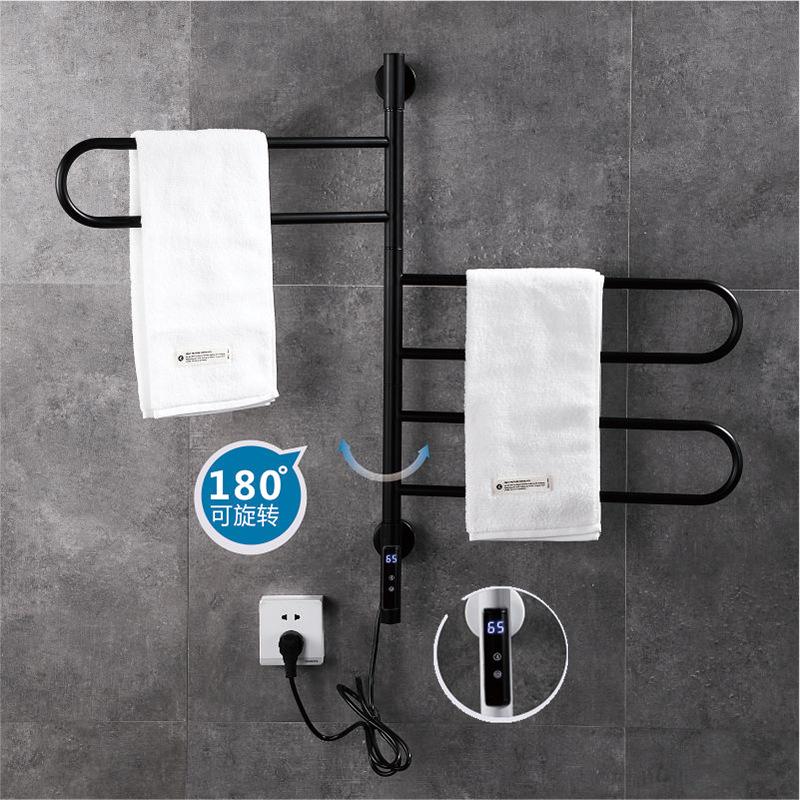 RU in stock Electric Bath Towel Warmer Heating Towel Shelf Rack Towel Dryer Shelf Rotatable Smart Digital Display Bathroom Rack
