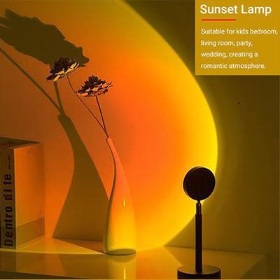 USB Rechargeable Desk Lamp The Sun Never Sets Rainbow Projection Sunset Lamp Internet Celebrity Background Atmosphere Light
