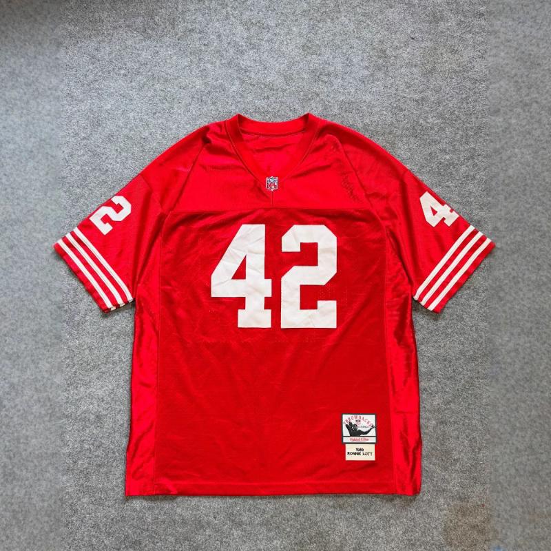 

Европейская и американская уличная ретро сетчатая свободная футболка с V-образным вырезом и цифровым принтом L красный