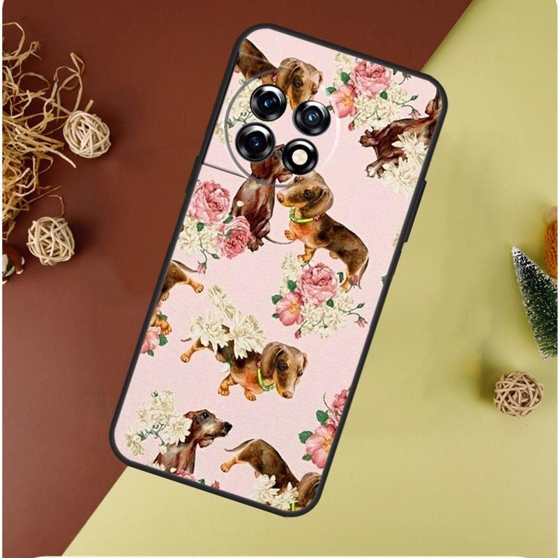 Cartoon Dachshund Dog For OnePlus 13 12 11 12R 13R 9 10 Pro 8T 9RT 10T 10R Nord 4 CE 2 3 Lite N20 N30 Phone Case