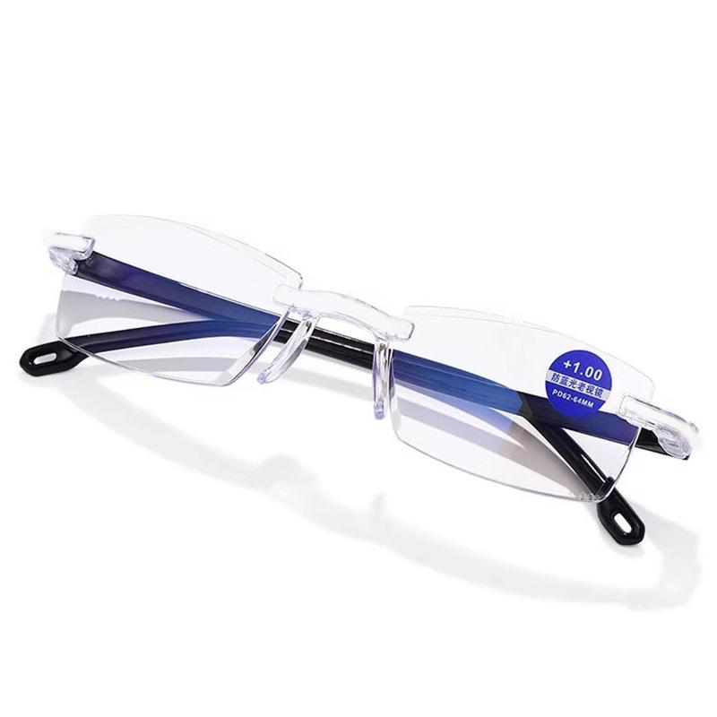 

New Reading Glasses for Near and Far Vision Anti Blue Light Simple Thin Frameless Radiation Eyelasses 0 To +4.0 0 синий