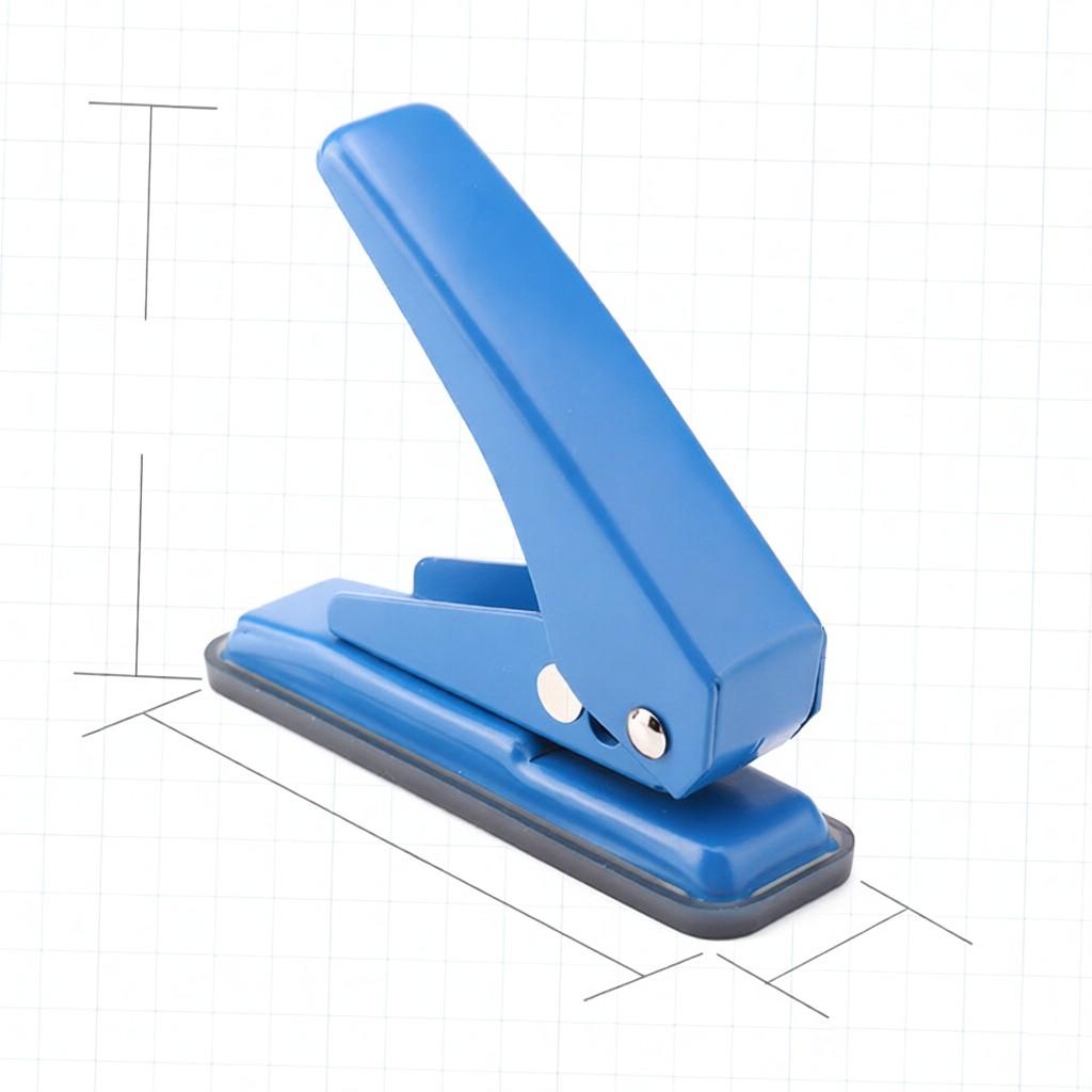 Mini Metal Single Hole Punch 1 Hole Paper Puncher 20 Sheet Capacity 6mm Holes Reduced Effort with Scraps Collector for Office School Home Supplies