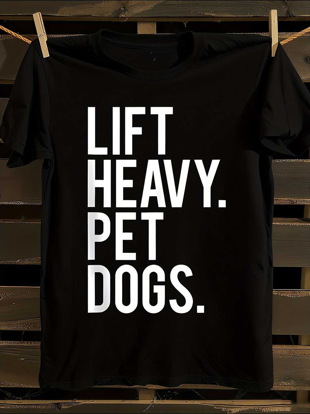 Funny Lift Heavy Pet Dogs Weightlifting Gym T-Shirt L