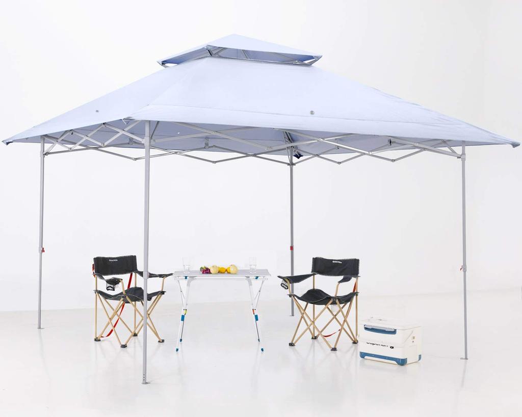 ABCCANOPY One Touch Tarp Tent 3mx3m Easy Tent with Center Lock High Strength Steel Frame Sun Shelter Thermal Awning with Caster Bag (White)