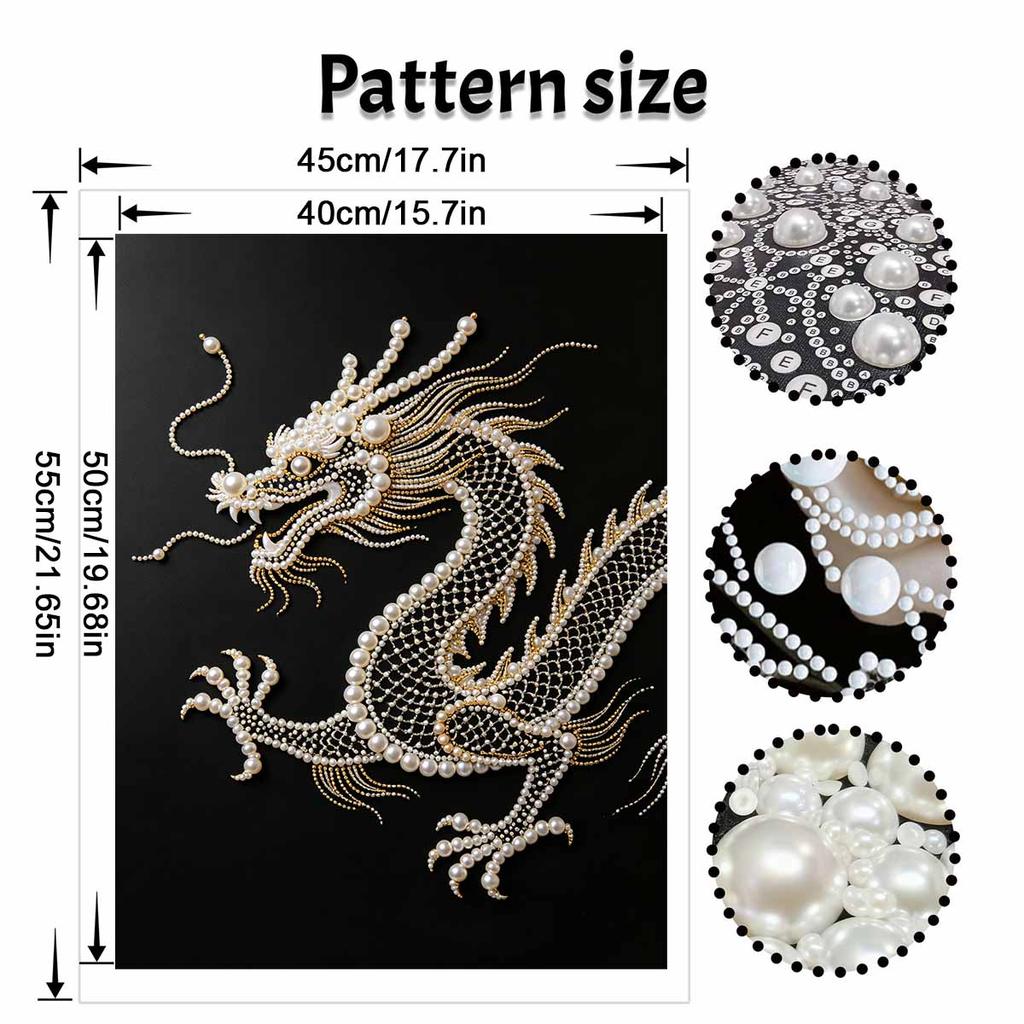 5D DIY Pearl Diamond Painting Kit Majestic Dragon Full Drill Embroidery Mosaic Art Home Wall Decor Gift