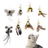 SONGWAY Cat Toys, Cat Teasers, Feathers, Insects, Butterflies, Large Flying Bugs, 8 Replacement Pieces