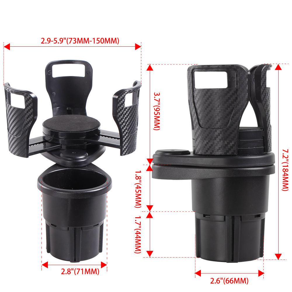 Car Cup Holder Multi-Functional Rotating Organizer for Drinks Snacks Beverages Fit for SUV Truck Rv Easy Installation Design