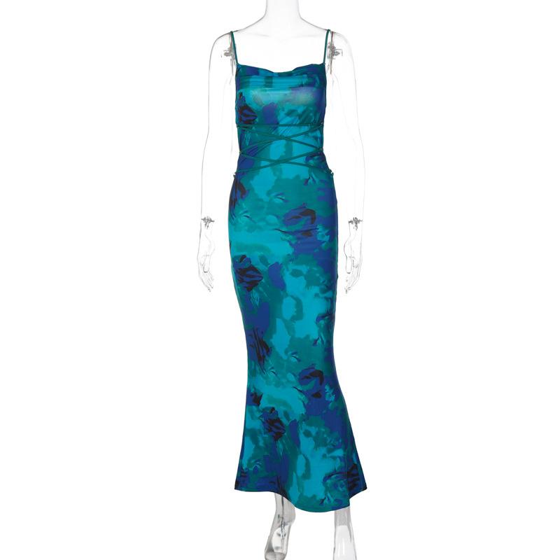 GMXIA Moda Donna Estate Primavera Abiti Casual Senza Maniche con Bretelle Stampa Colore Solido