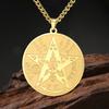 LIKGREAT Tetragrammaton Pentagram Naszyjnik z wisiorkiem Biżuteria ze stali nierdzewnej Imię Boga Pentakl Ochrona Szczęśliwy Amulet Prezent