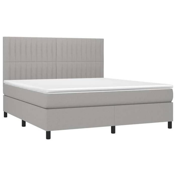 VidaXL Sommier à Lattes de Lit avec Matelas et LED, Lit Rembourré, Lit Double, Lit Adulte de Chambre à Coucher Intérieur, 3135053