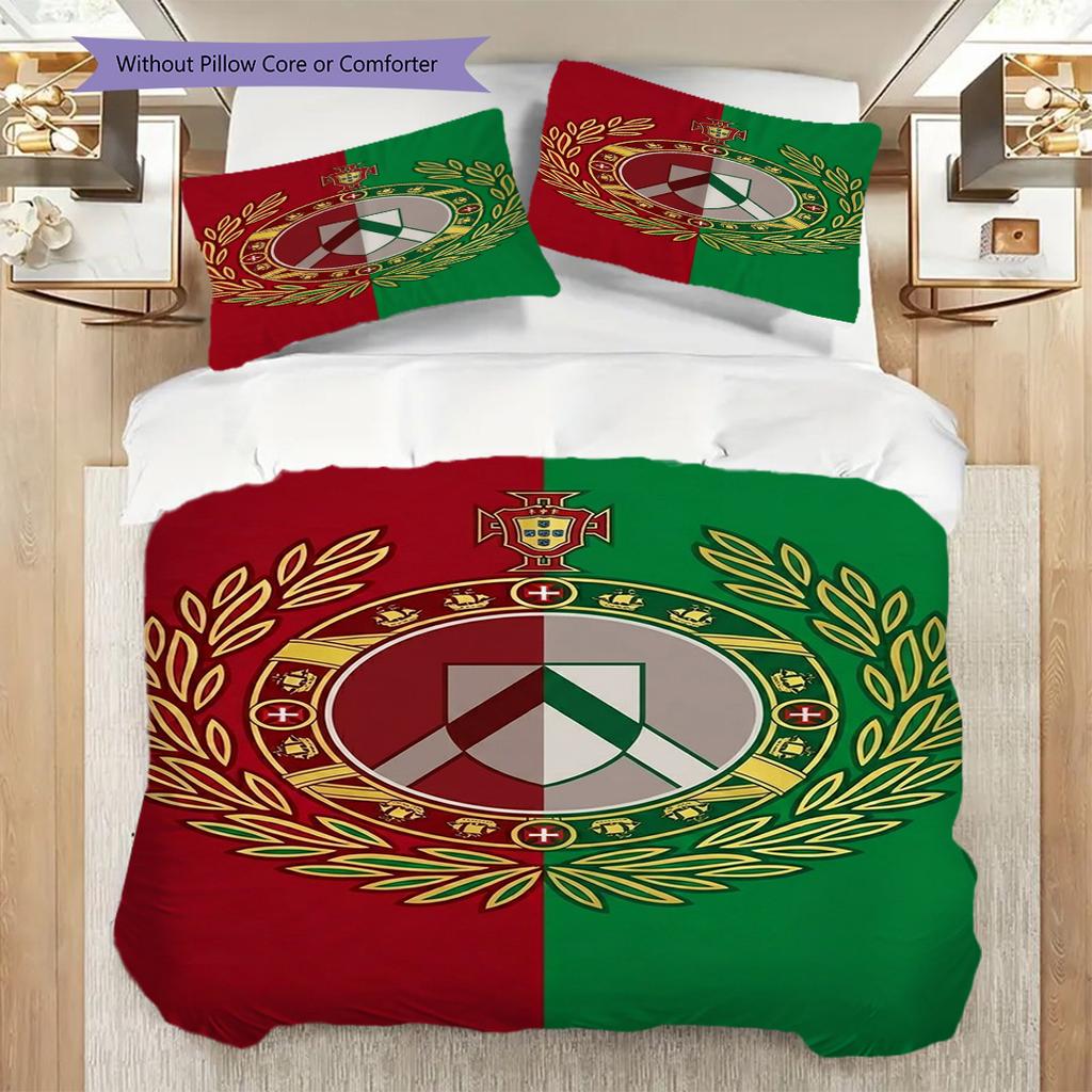National Emblem Portugal Bedding (1 * Duvet Cover + 2 * Pillowcase, Without Core) Christmas Birthday Gift Duvet Cover and Pillowcase
