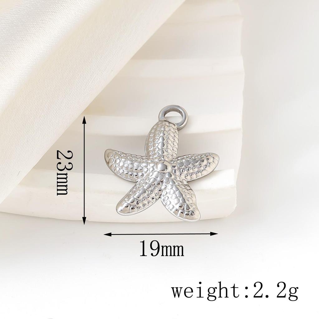 Ocean Series Pendant: Stainless Steel Starfish, Seashell, Seahorse & Fish Necklace Charm